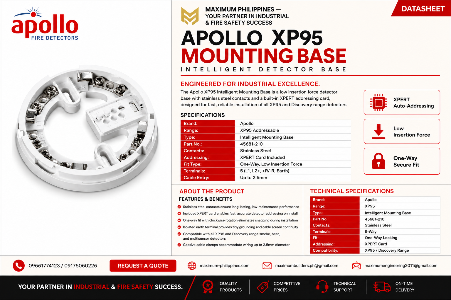 XP95 Mounting Base Brochure