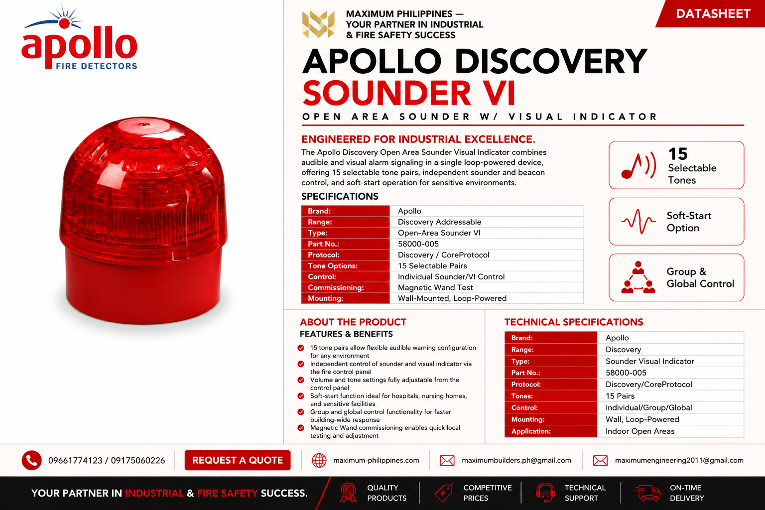 Discovery Open Area Sounder w/ Visual Indicator Brochure