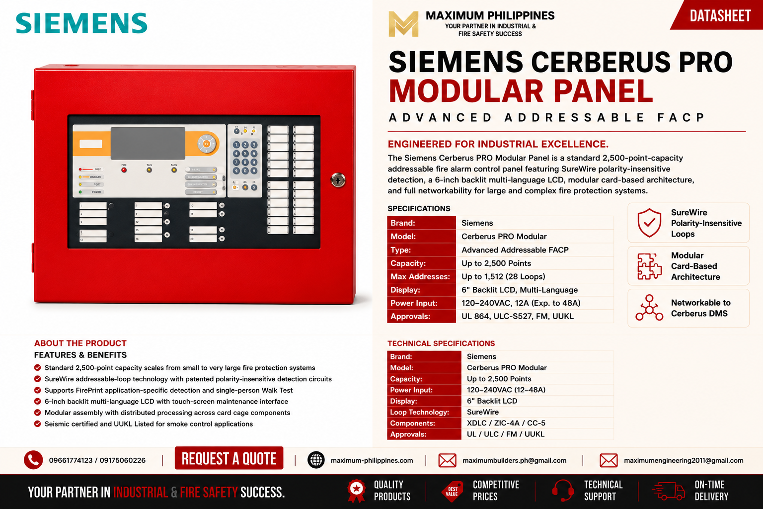 Siemens Cerberus PRO Modular Panel Brochure