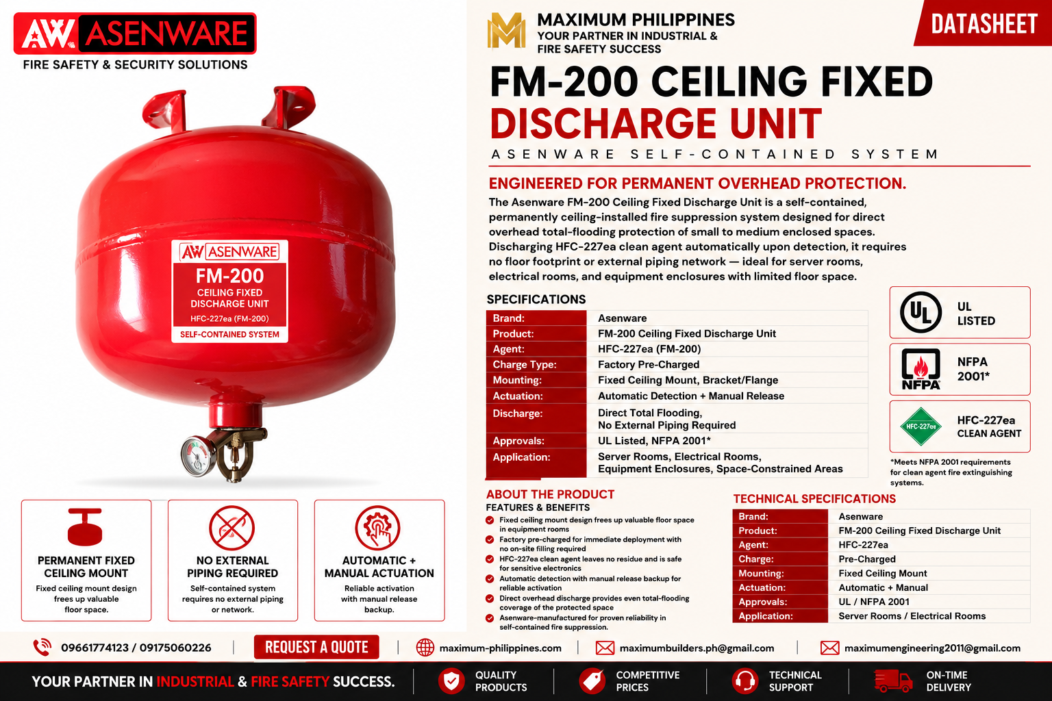 FM-200 Ceiling Fixed Discharge Unit Brochure