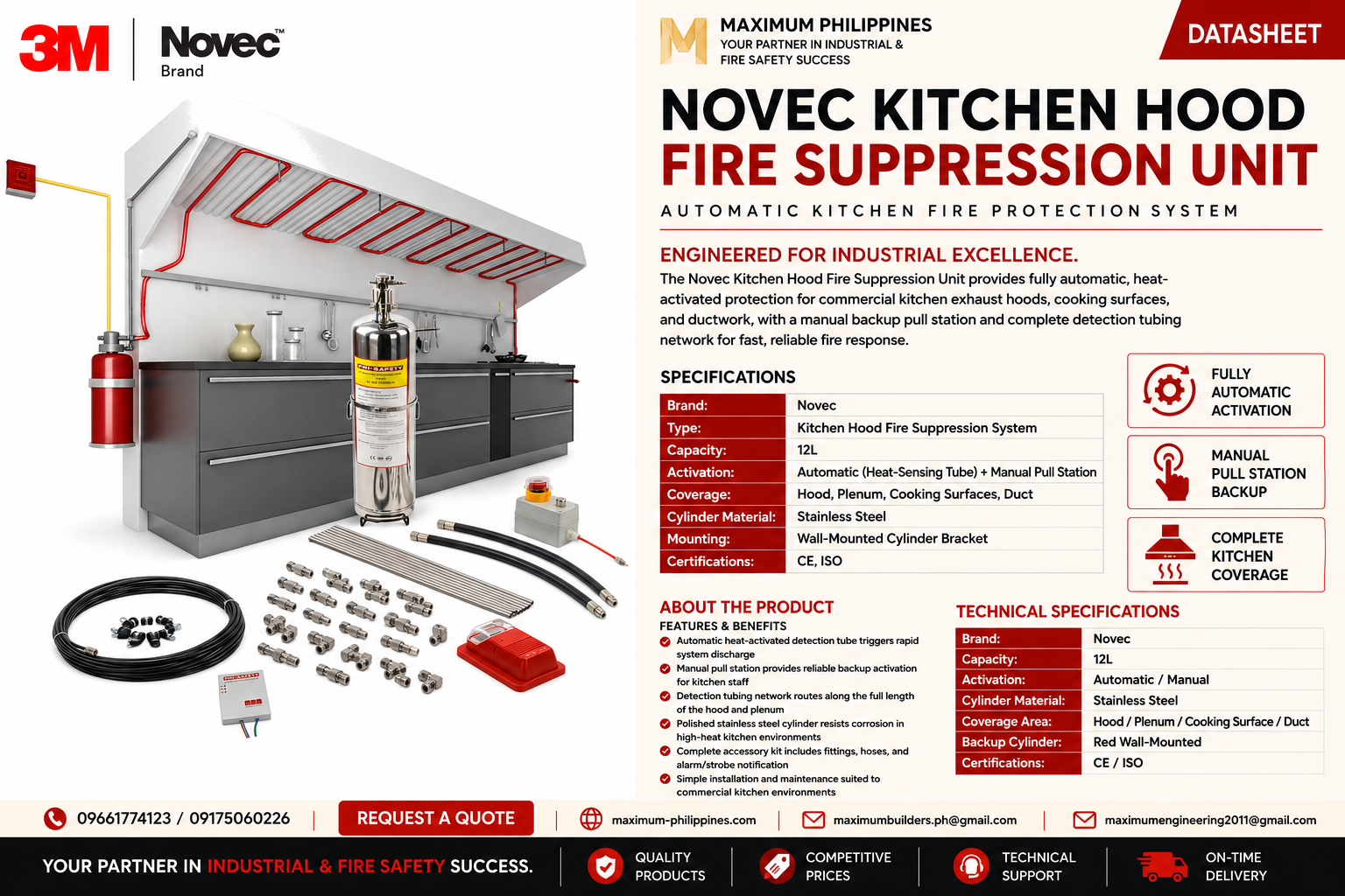 FM-200 Kitchen Hood Fire Suppression Unit Brochure