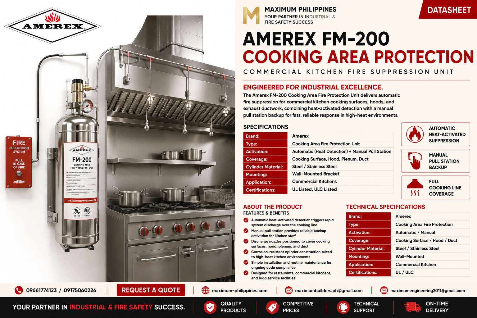 FM-200 Cooking Area Fire Protection Unit Brochure