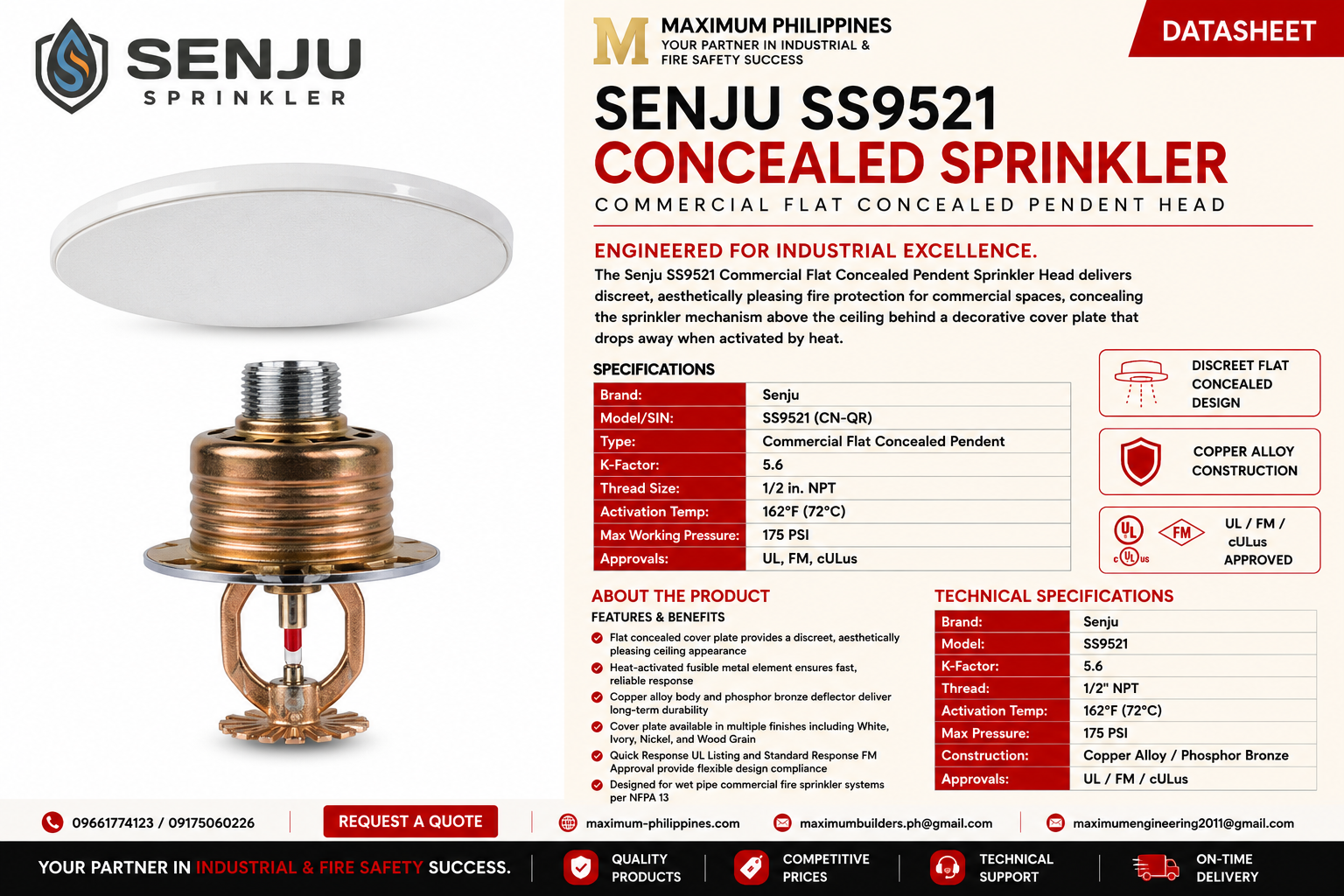 Concealed Sprinkler Head Brochure