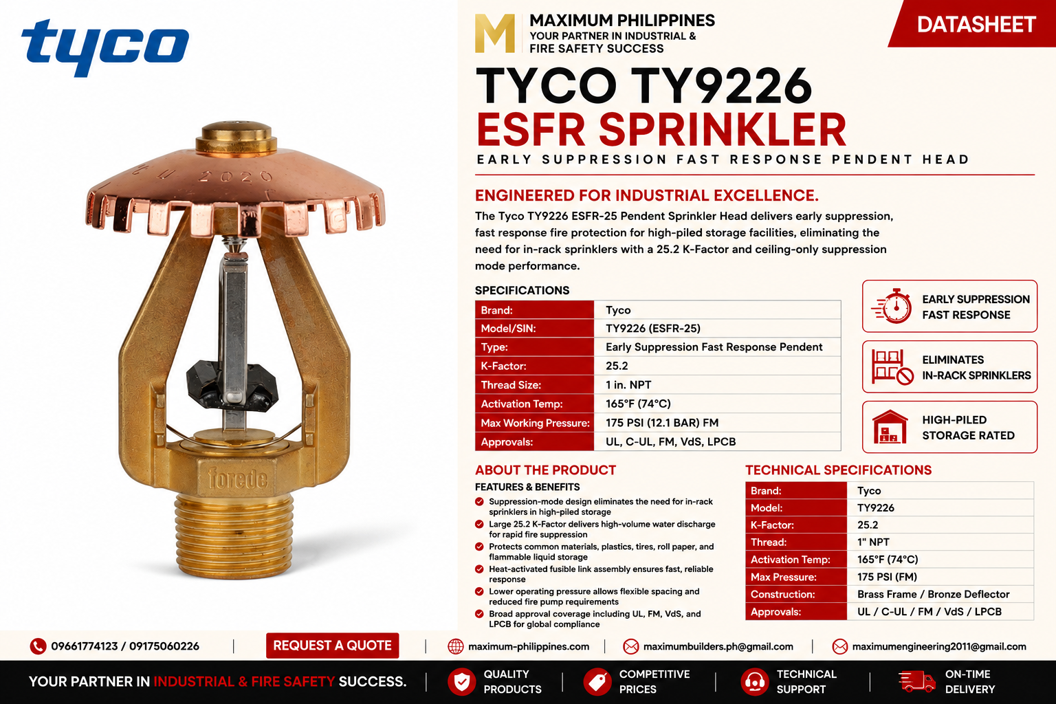 ESFR Sprinkler Head Brochure