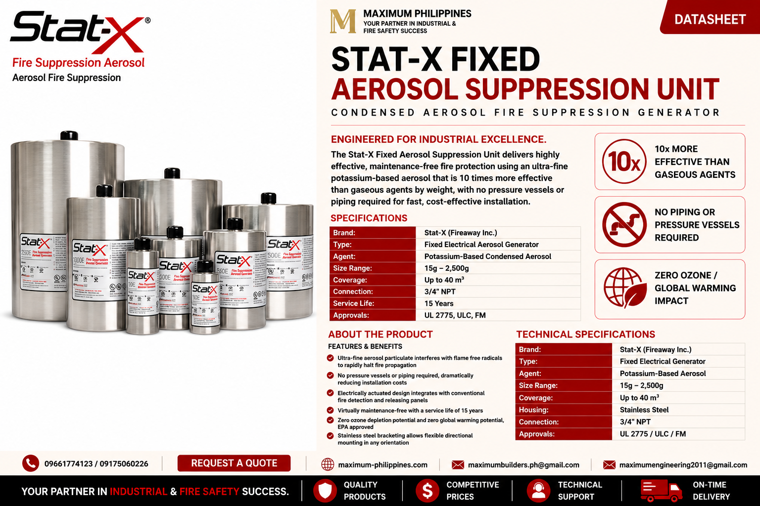 Stat-X Fixed Aerosol Suppression Unit Brochure