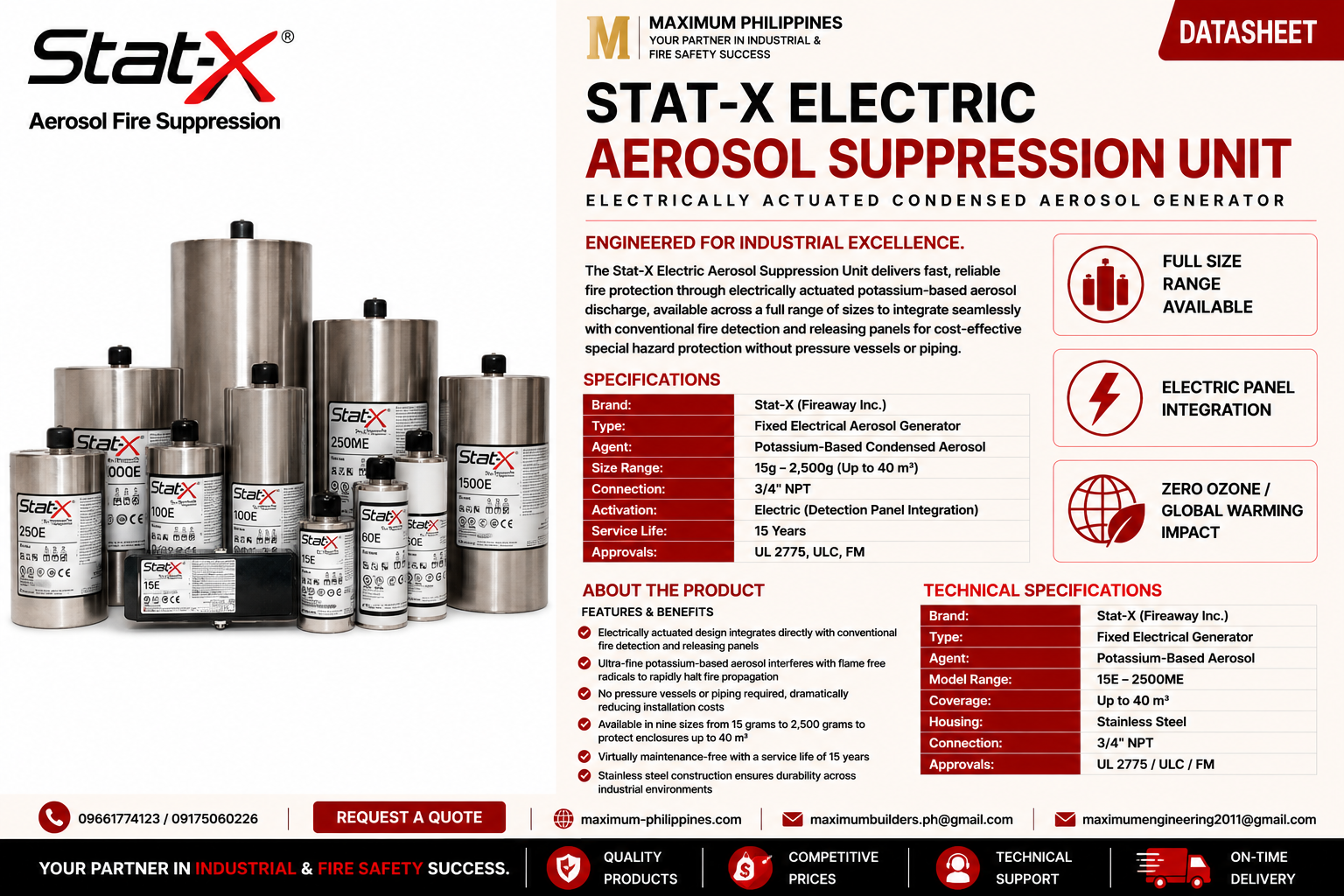Stat-X Electric Aerosol Suppression Unit Brochure