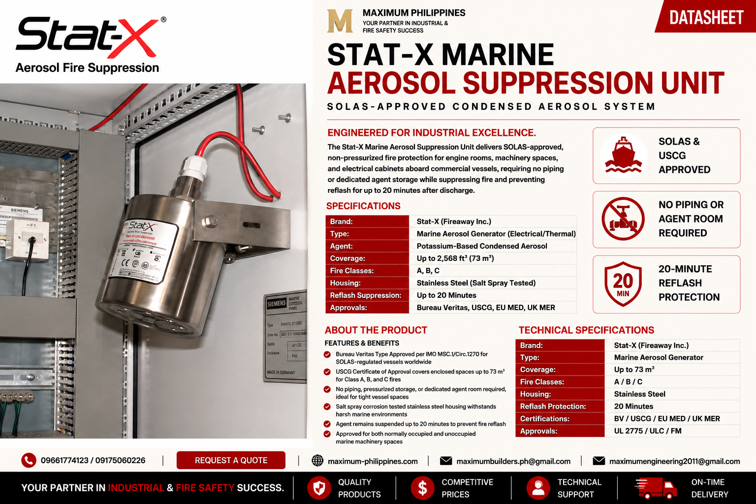 Stat-X Marine Aerosol Suppression Unit Brochure