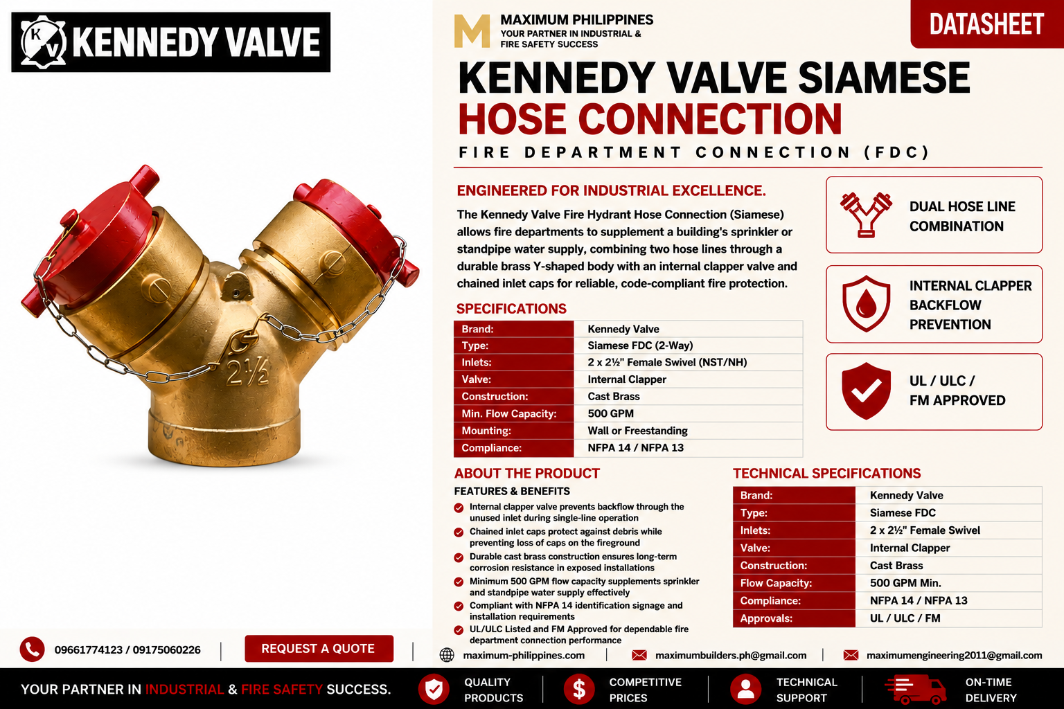 Fire Hydrant Hose Connection (Siamese) Brochure